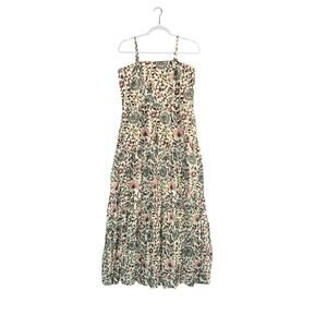 RAGA Boho Cottagecore Floral Tiered Maxi Dress Sz M India Print Fairy Romance